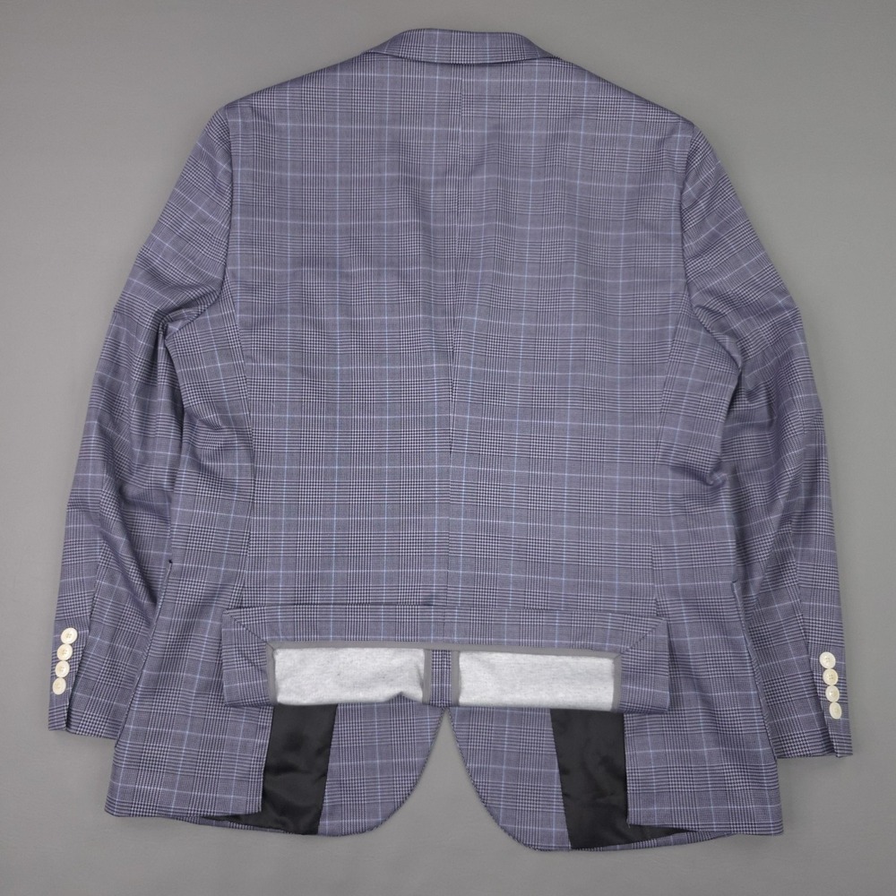 Michael Strahan Blazer Mens Large Purple Glen Plaid Stretch Sport Coat Jacket - Picture 13 of 13
